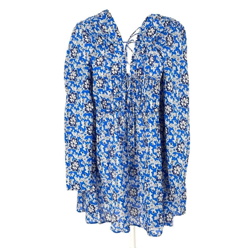 J. Crew Blue and Black Floral Mini Dress Sz 6 NWT